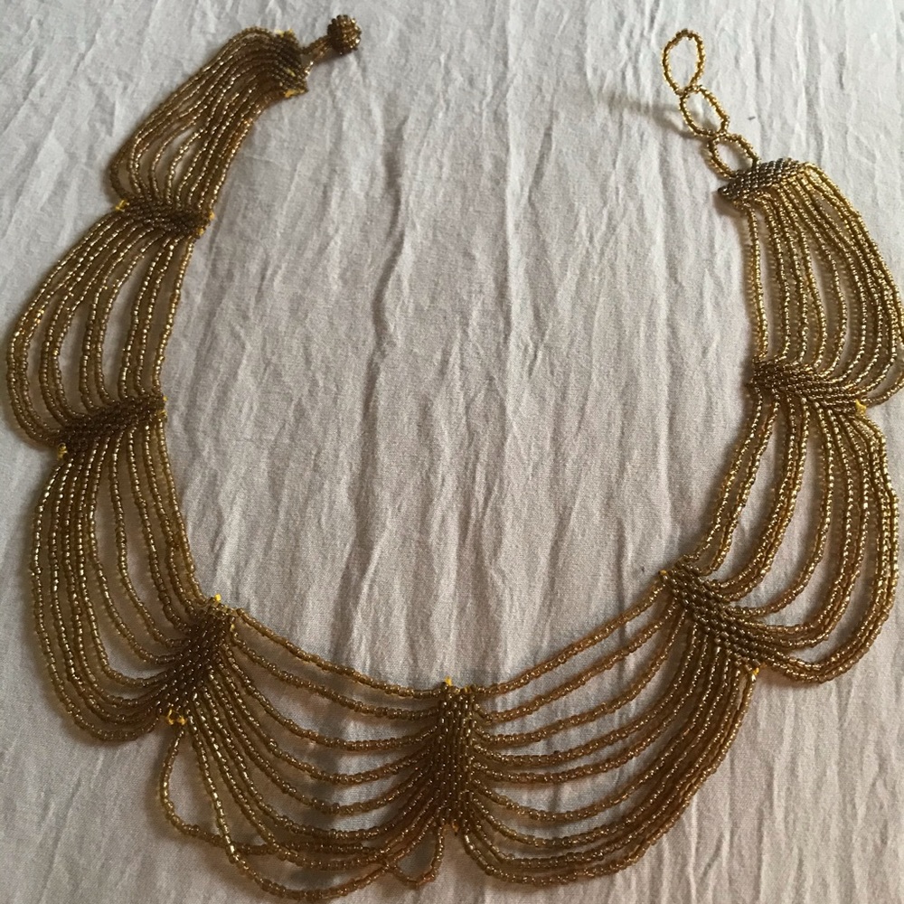 Stunning Antique Bib Collar Seed Bead Necklace. - Picture 5 of 5